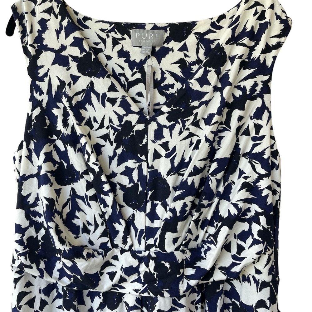 PURE COLLECTION Jersey Maxi Dress Blue Floral Print Size 12 New - Picture 4 of 8